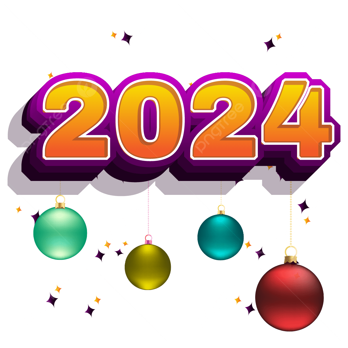 Happy new year 2024 clipart free