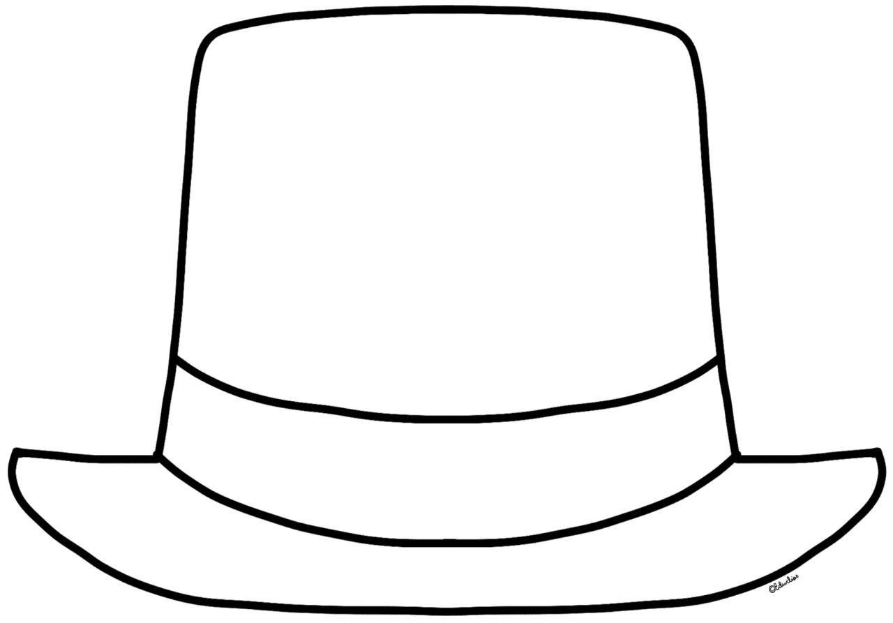 New years hat outline clipart logo