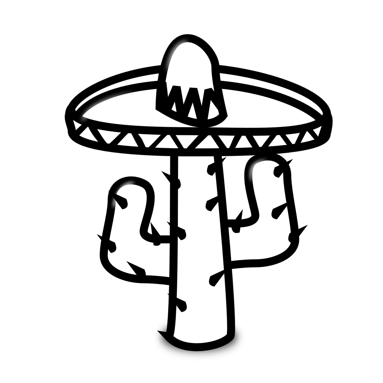 Cactus black and white clipart suggest image