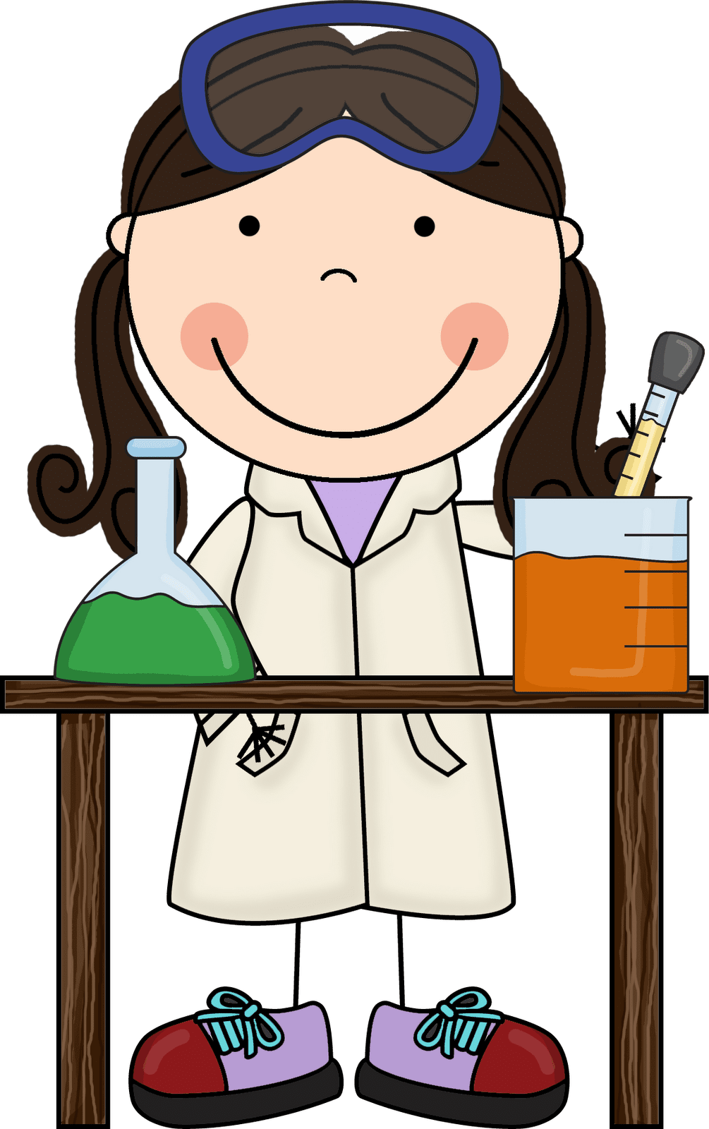 Teacher gearing up for science night clipart logo