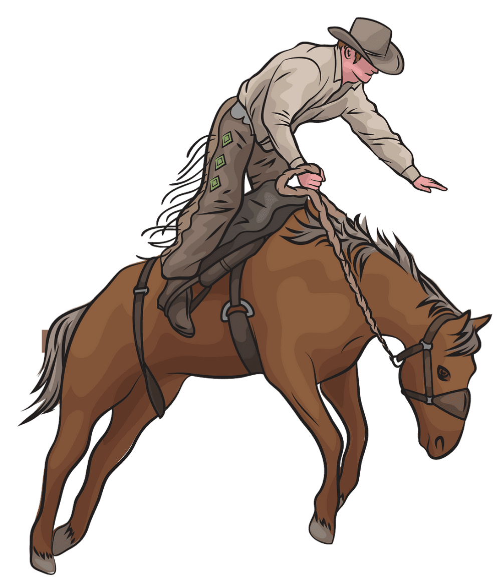 Horse bronc riding rodeo vector clipart images creazilla