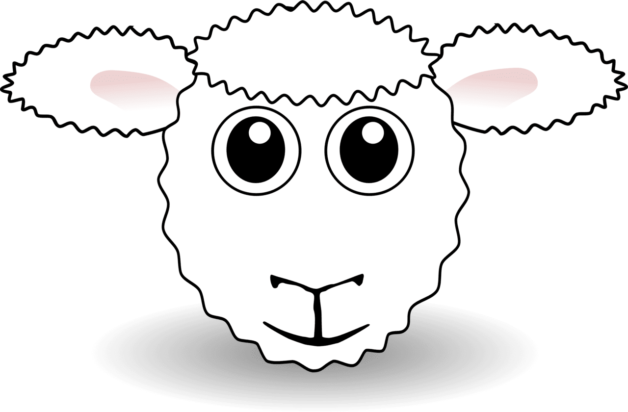 Funny sheep face white cartoon clipart picture