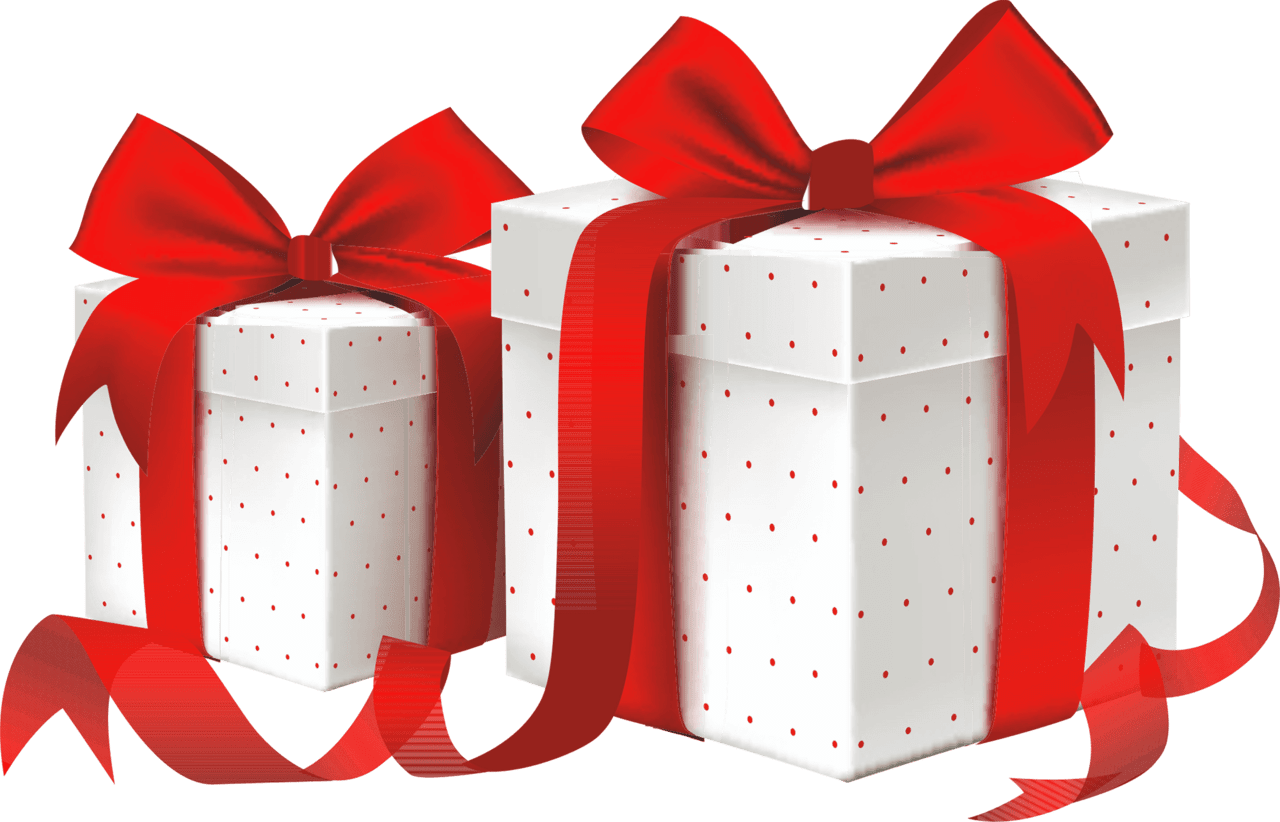 Gift vector boxes clipart red white colored