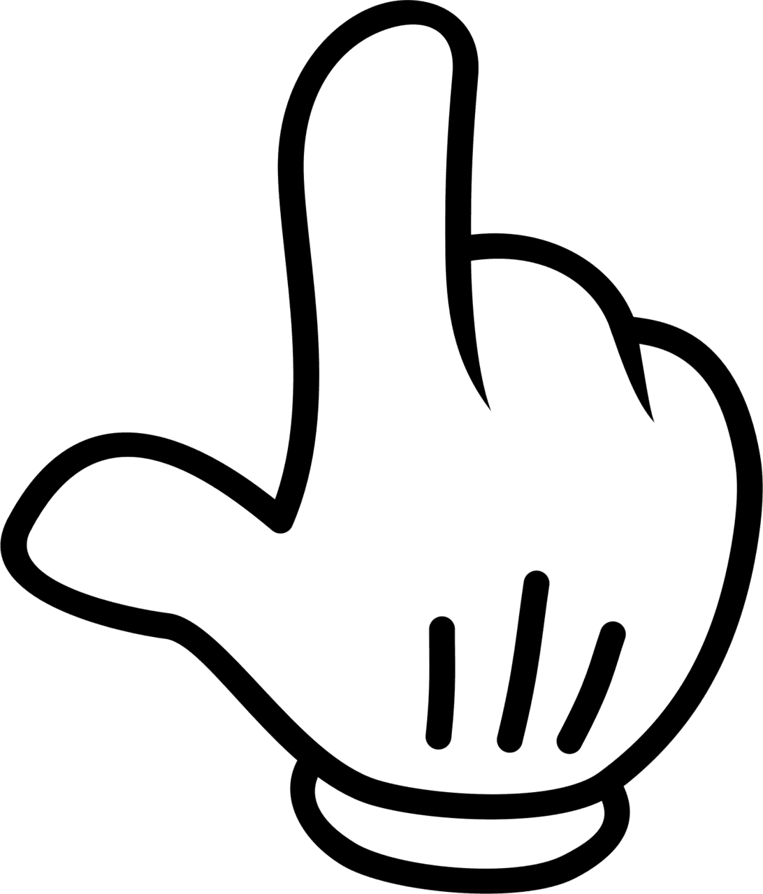 Mickey mouse fingerpoint hand stic clipart logo