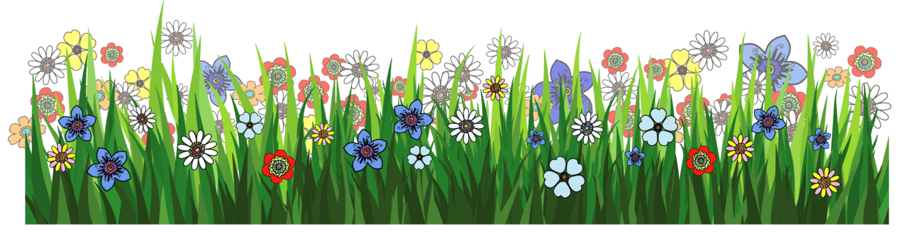 Grass ground with flowers picture clipart