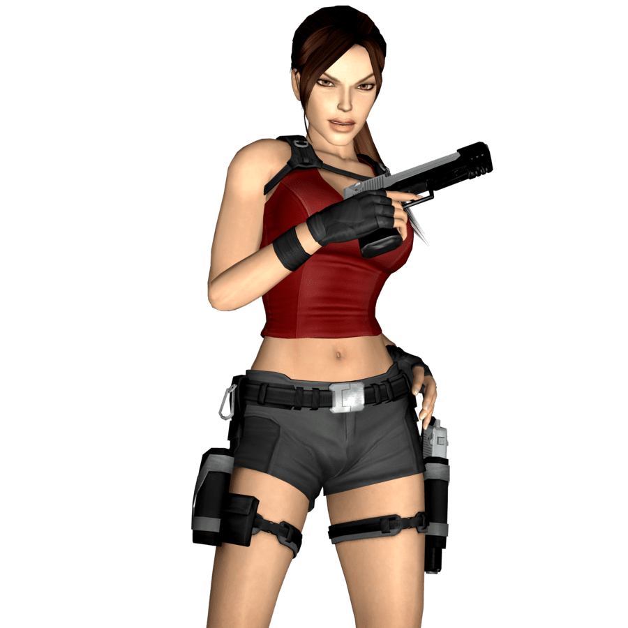 Lara croft tomb raider with gun clipart vector