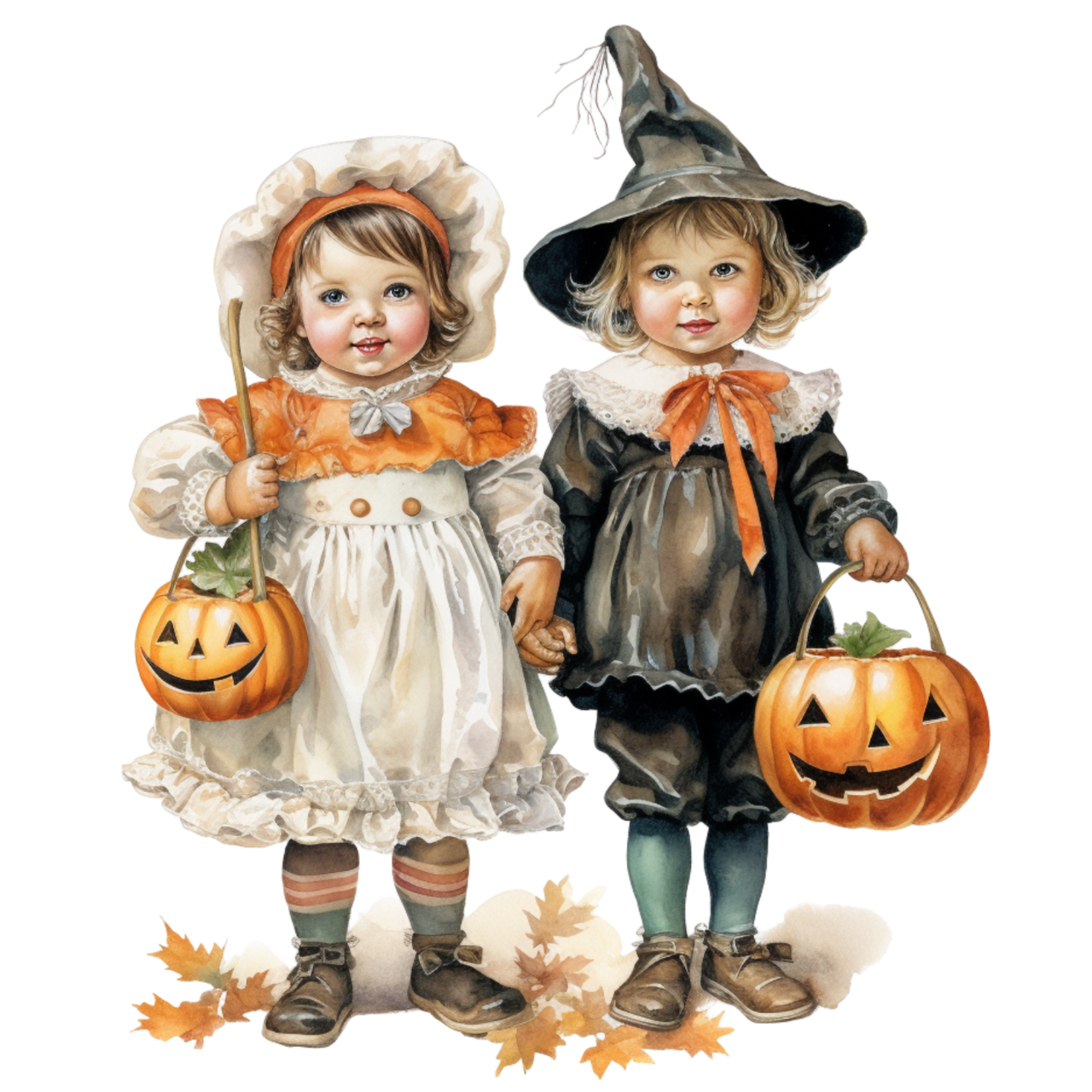 Watercolor tage halloween clipart mega bundle happy image