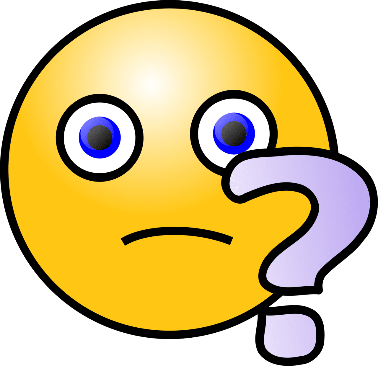 Question mark emot face clipart logo