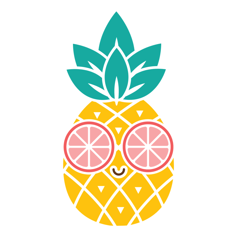 Cool pineapple sticker by tropicool drawing summer arts and crafts clipart free