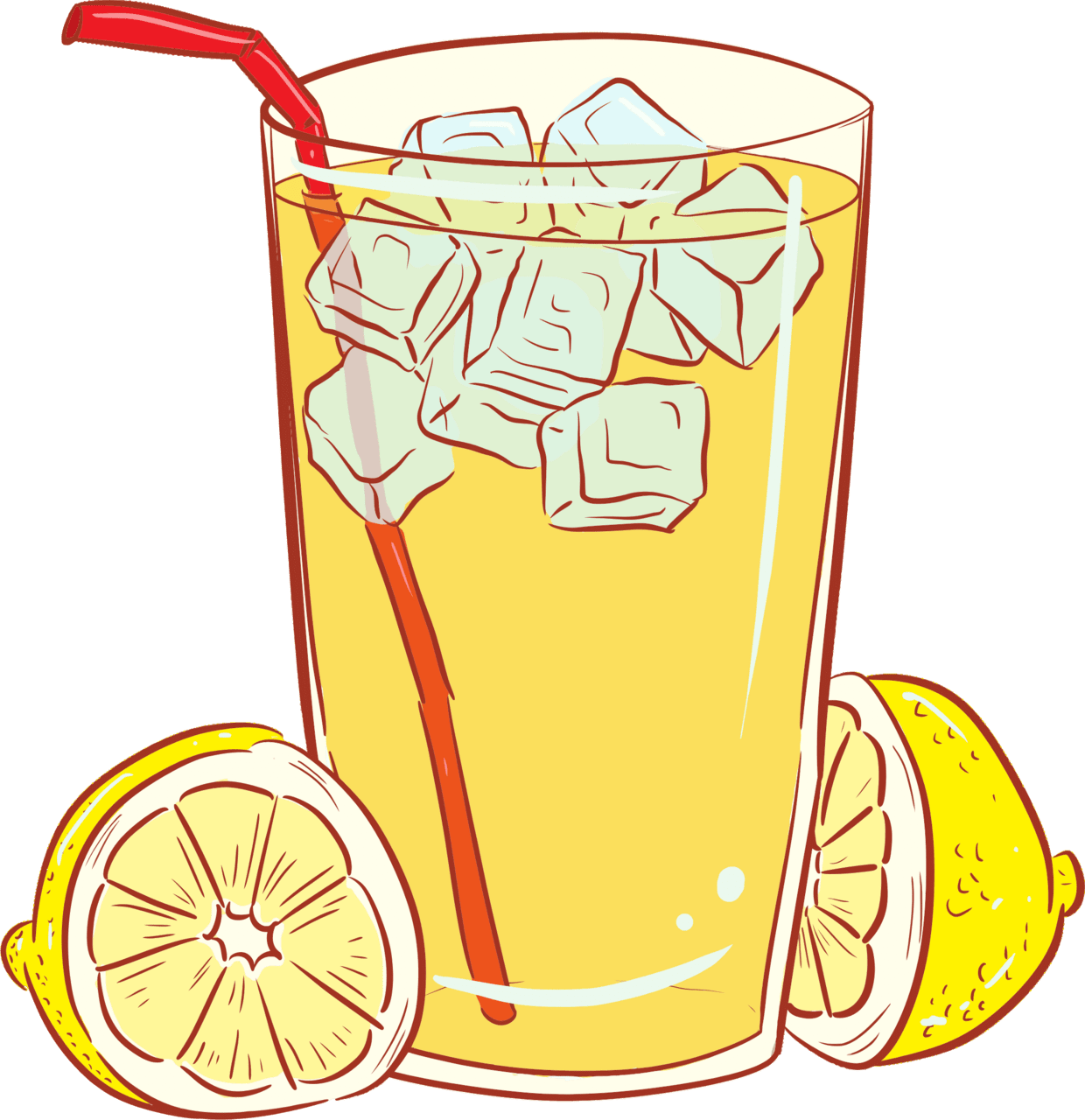 Cold glass of lemon ade clipart picture