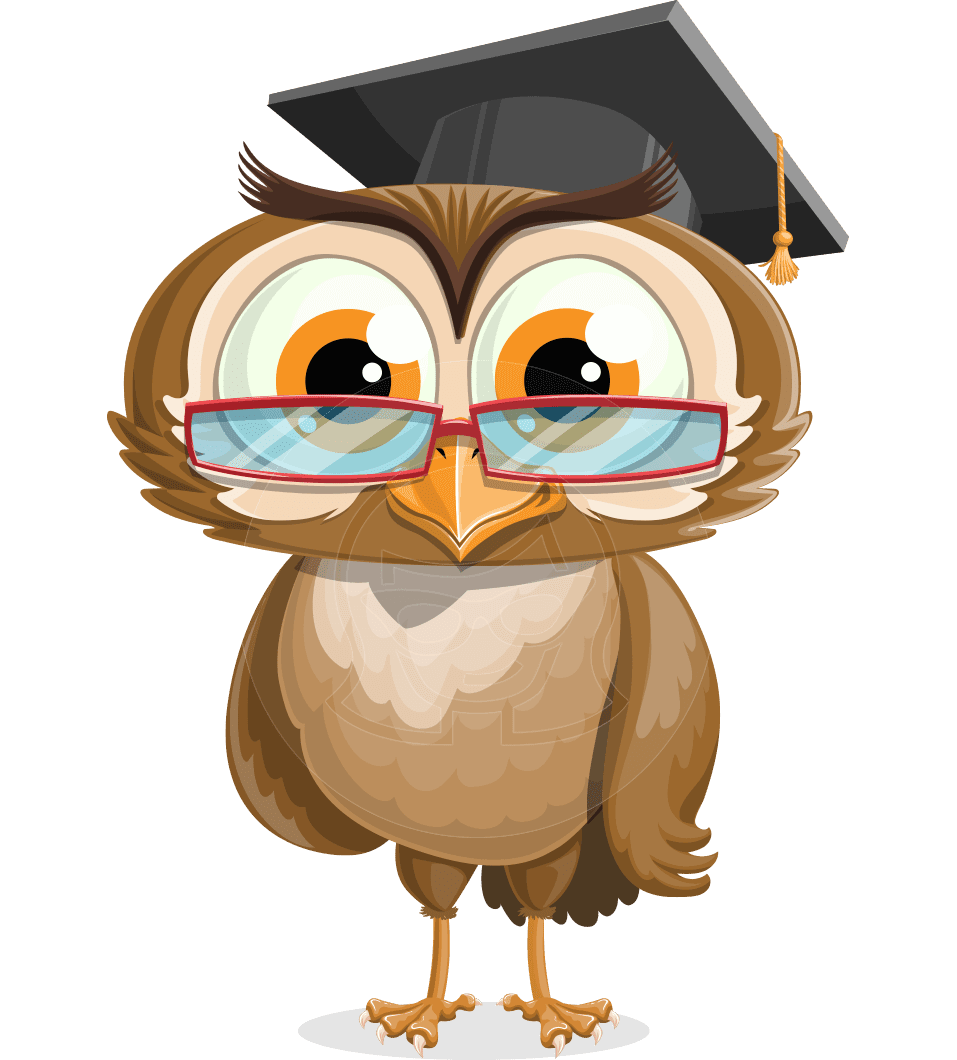 Graduation cap wise owl cartoon vector character aka owlsen academic graphicmama clipart