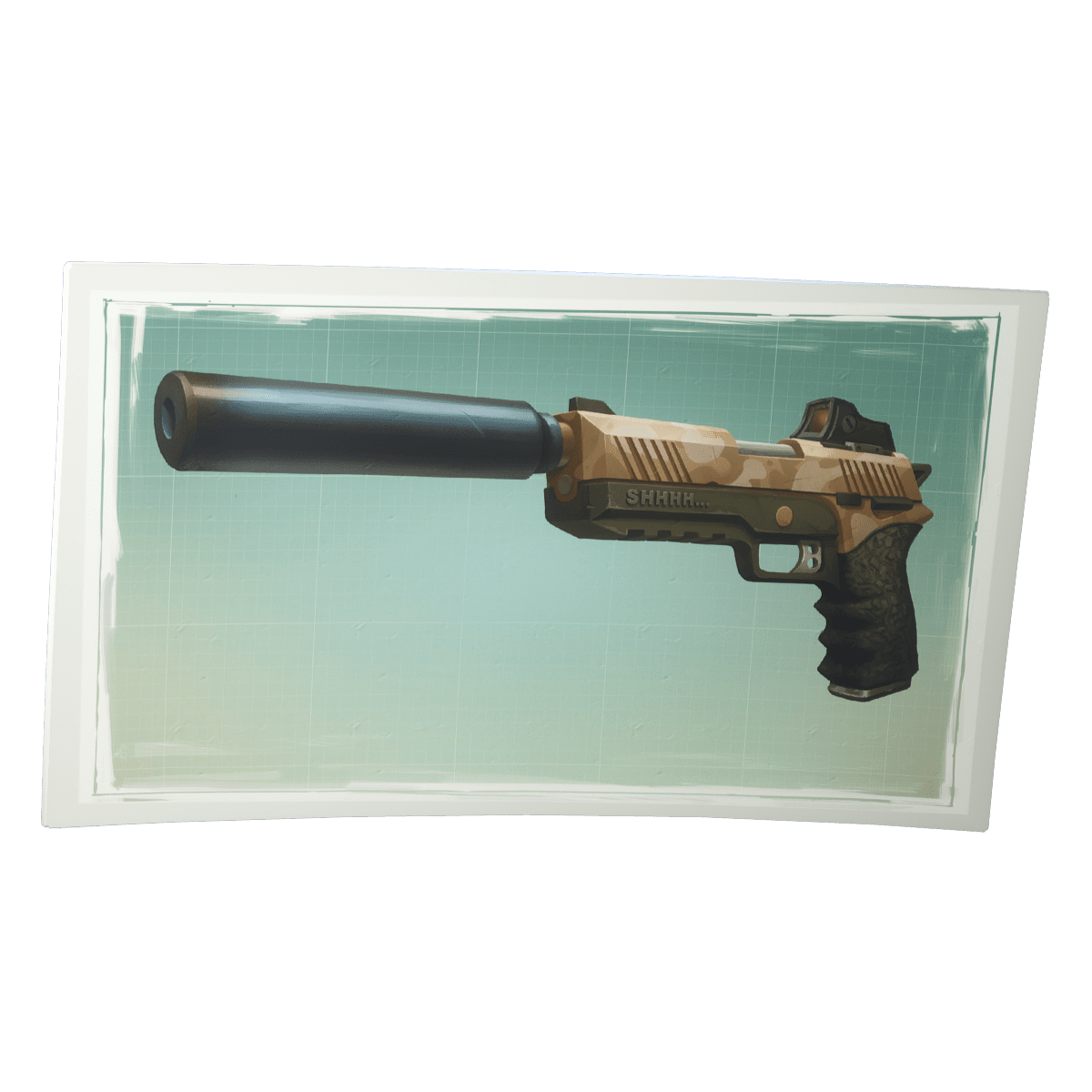 Gun fortnite suppressed pistol clipart clip art