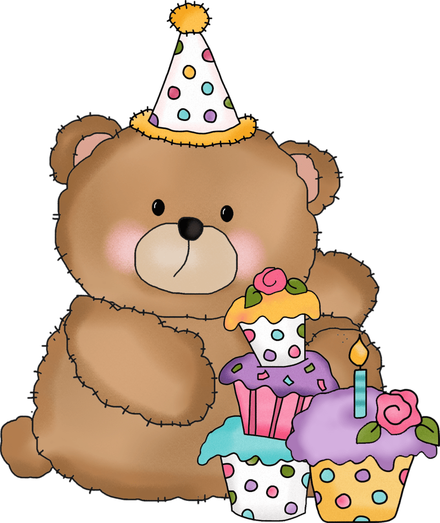 Teddy bear birthday clipart transparent 2