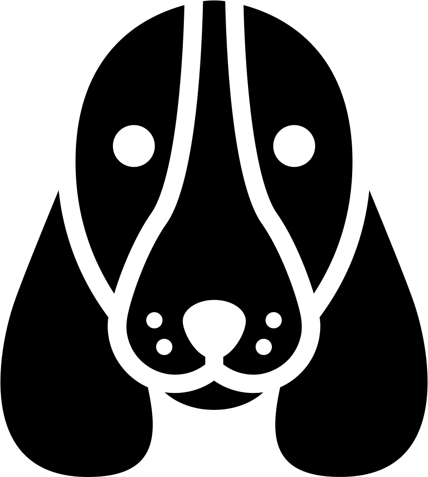 Ear basset hound dog head clipart background