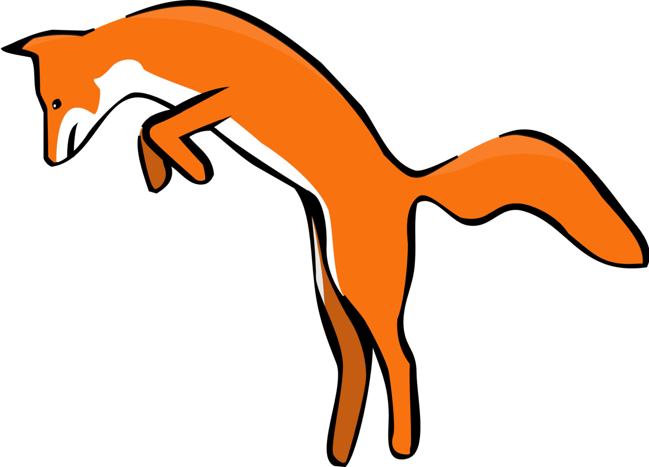 Jumping fox clipart image