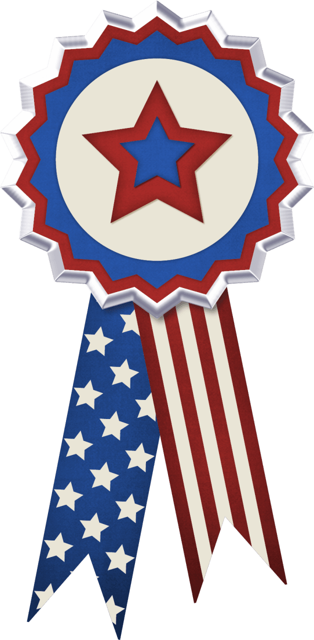 4th of july usa flag ribbon decor clipart picture