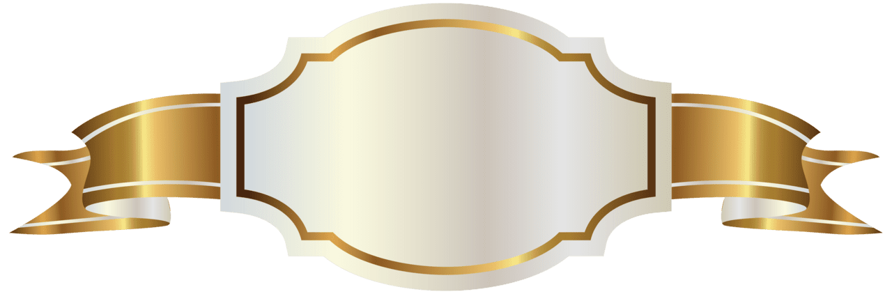 White label and gold banner clipart image