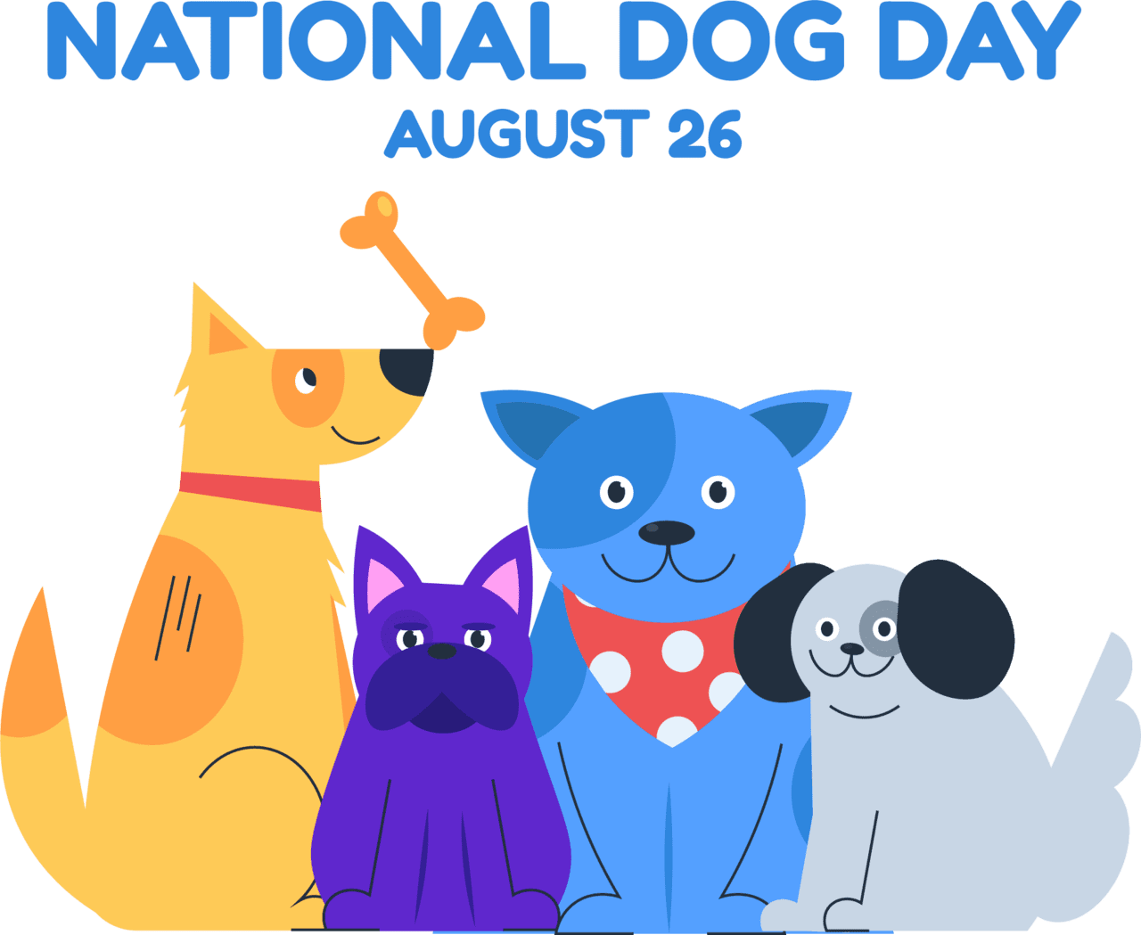 August siberian husky maltipoo dog day clipart logo