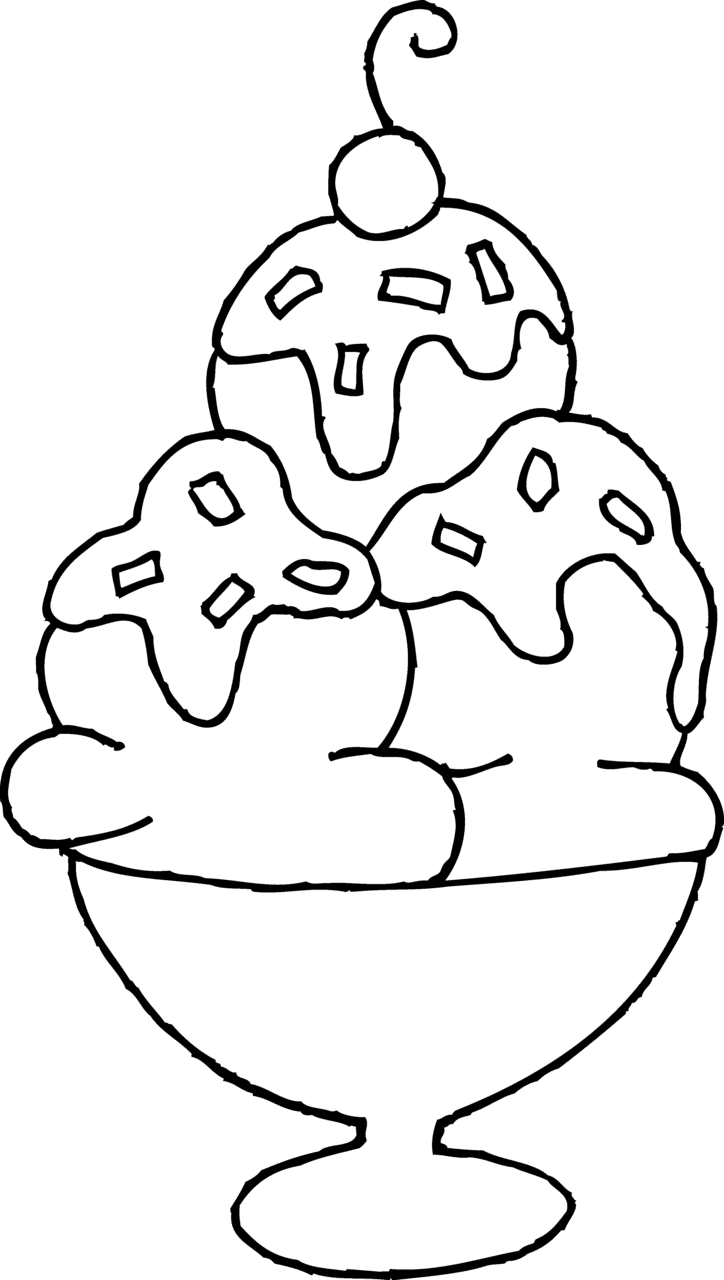 Magnificent ice cream sundae coloring page clipart free