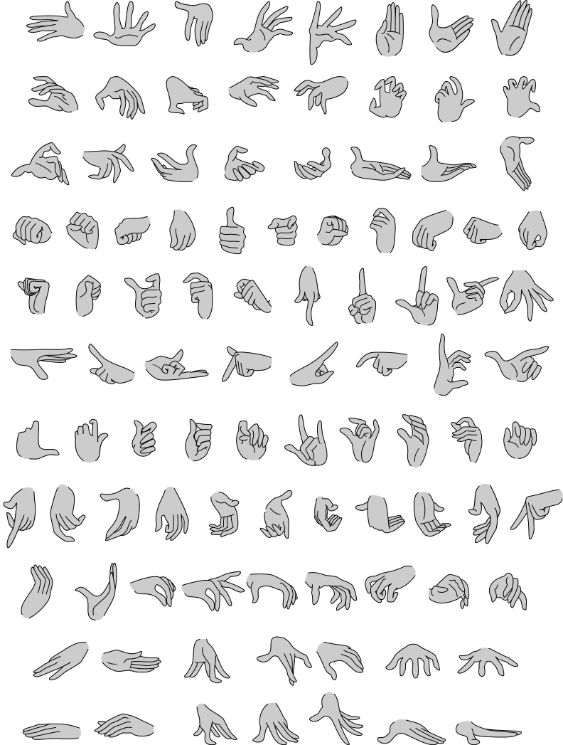 Hand poses clipart image