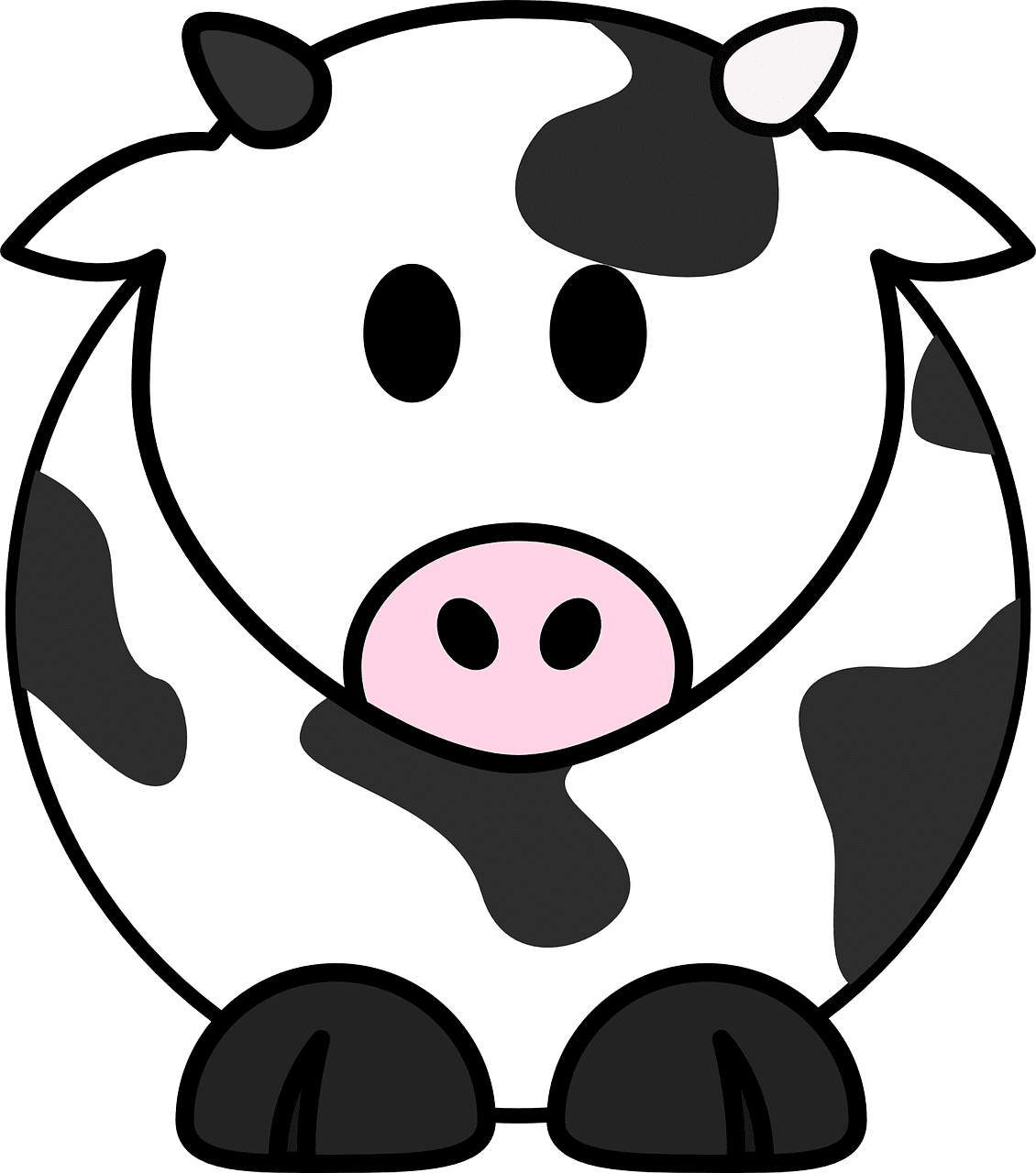 Pig milk cow cattle vector graphic clipart