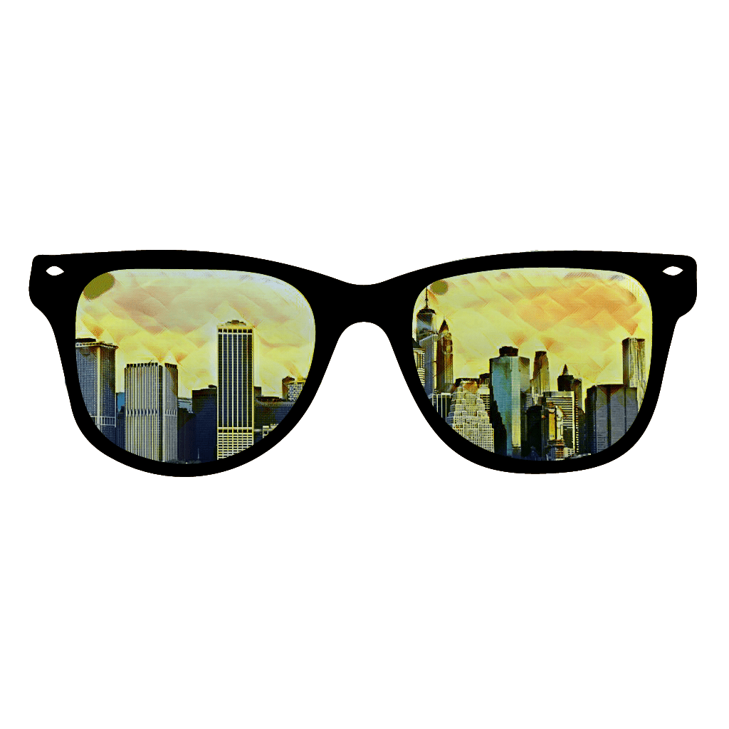 Black framed wayfarer style sunglasses clipart clip art