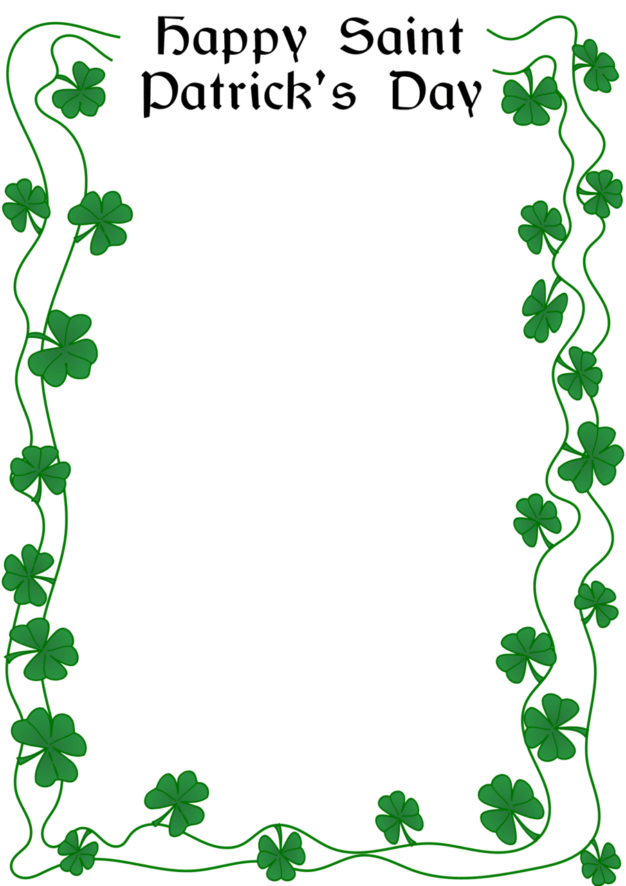 Leaf clover st patrick day border clipart vector