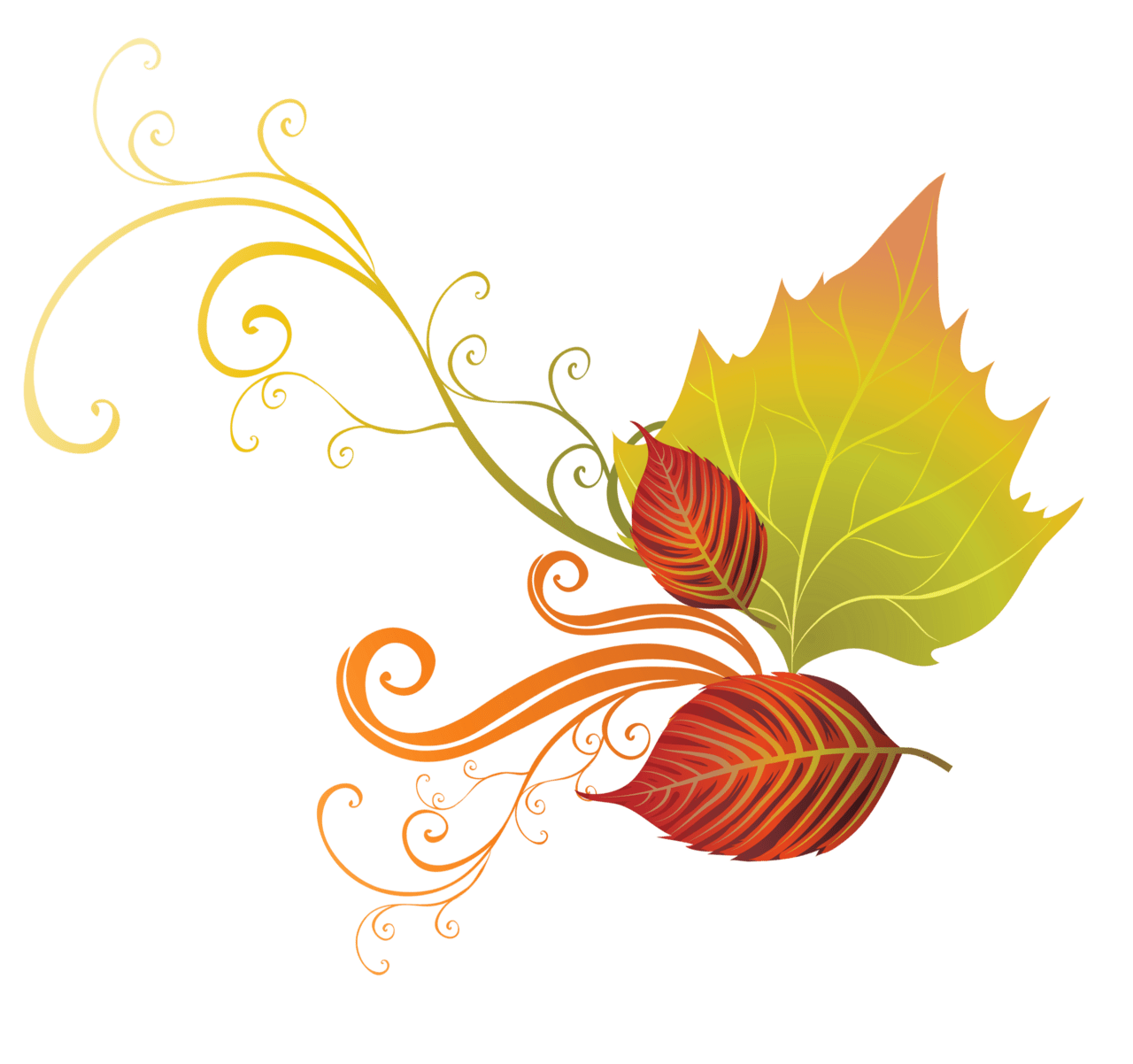 Fall leaves corner border decor clipart picture