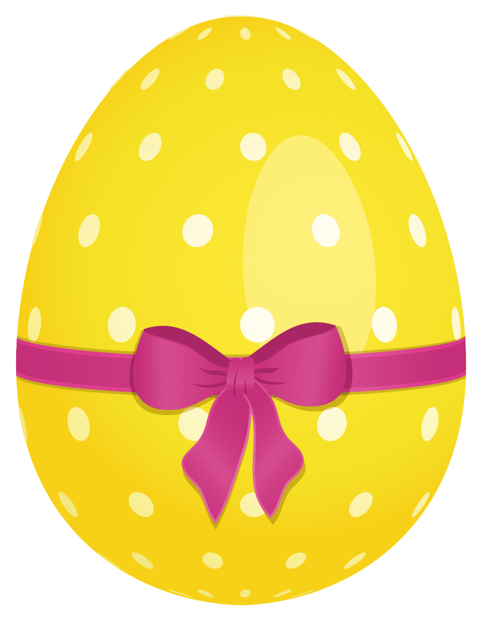 Yellow dotted easter egg with pink bow ipart images clipart 2