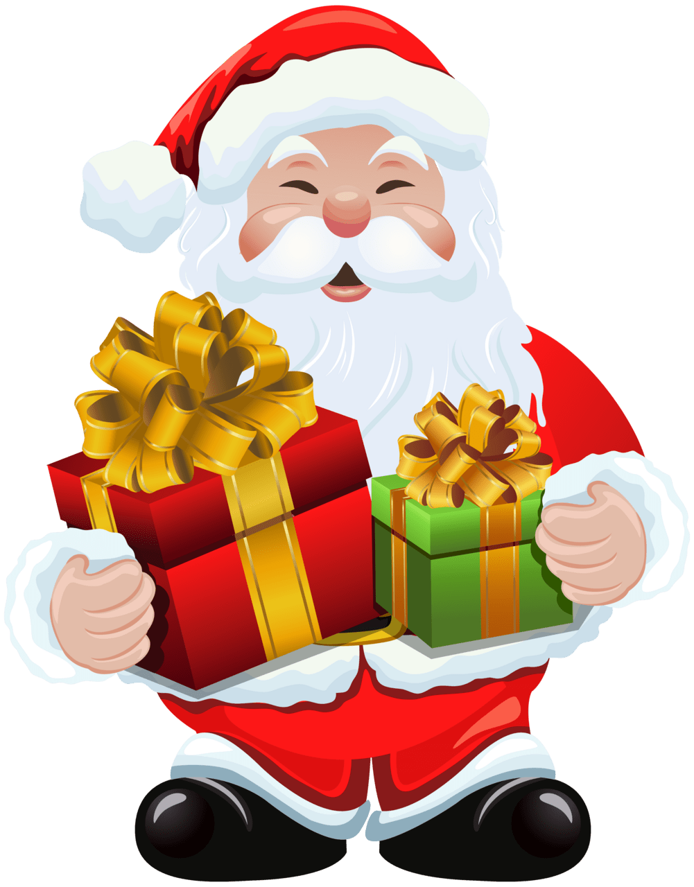 Gift santa claus with ts clipart image