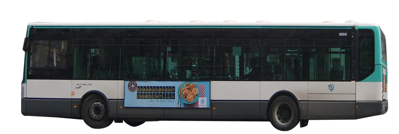 White bus clipart logo
