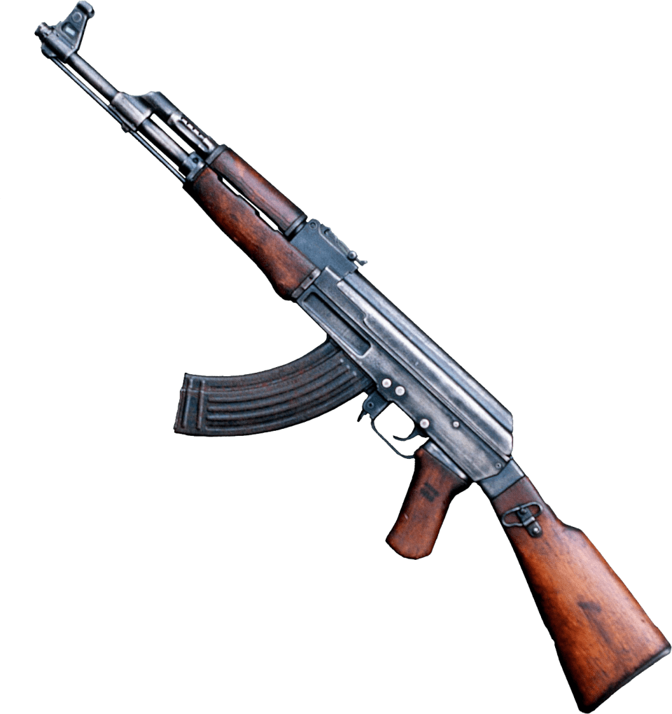 Gun ak with wooden grip clipart transparent