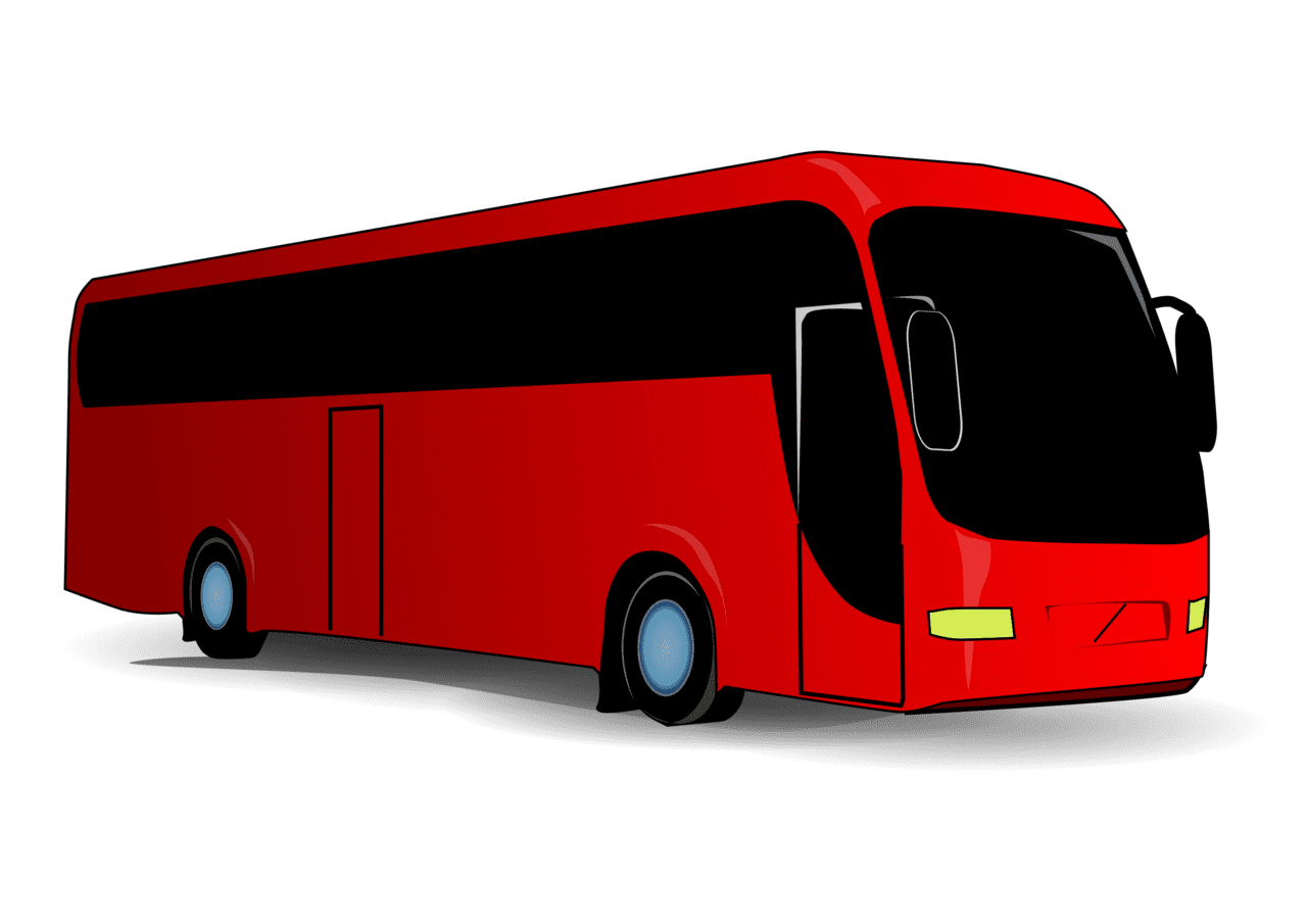 Red bus clipart background