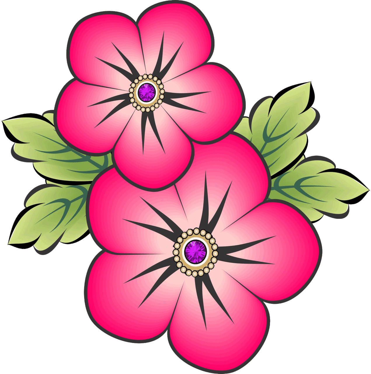 Floral pin page clipart logo 4