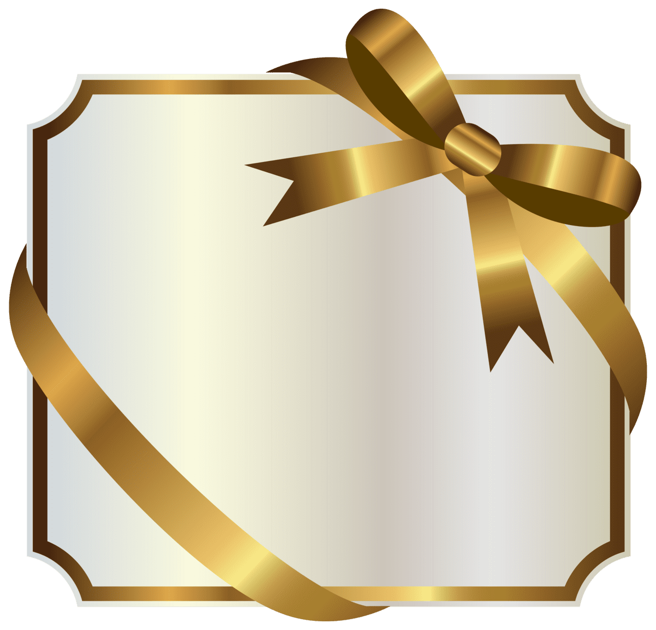 White label with gold bow clipart image