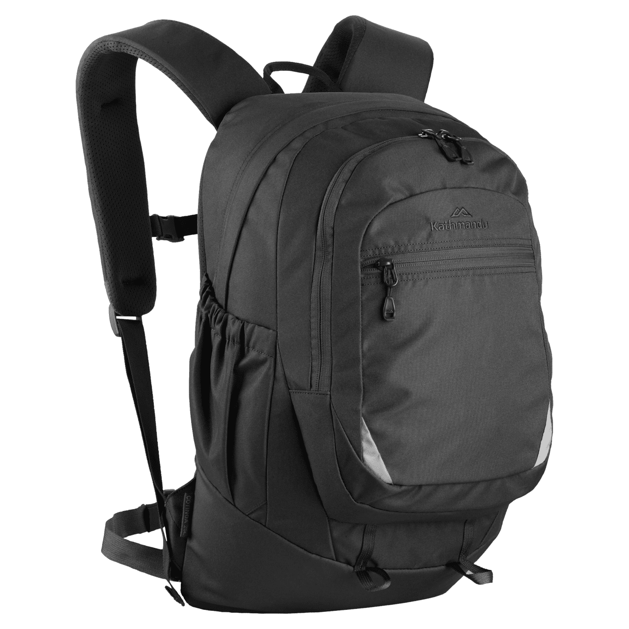 Kathmandu black backpack with extra front pocket clipart image