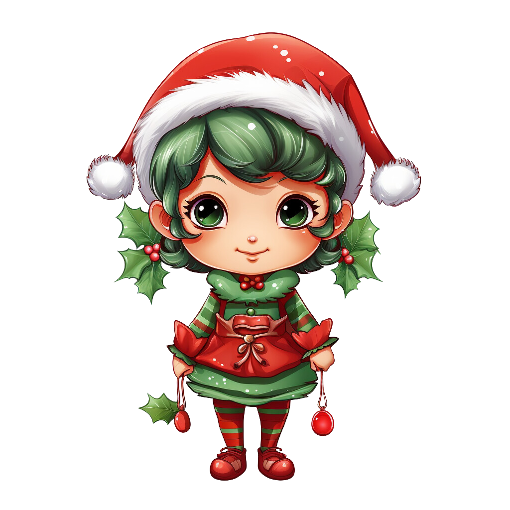 Girl christmas elf clipart vector