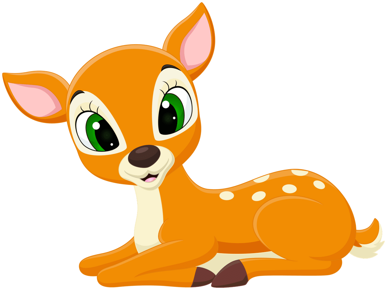 Cute little deer cartoon clipart vector