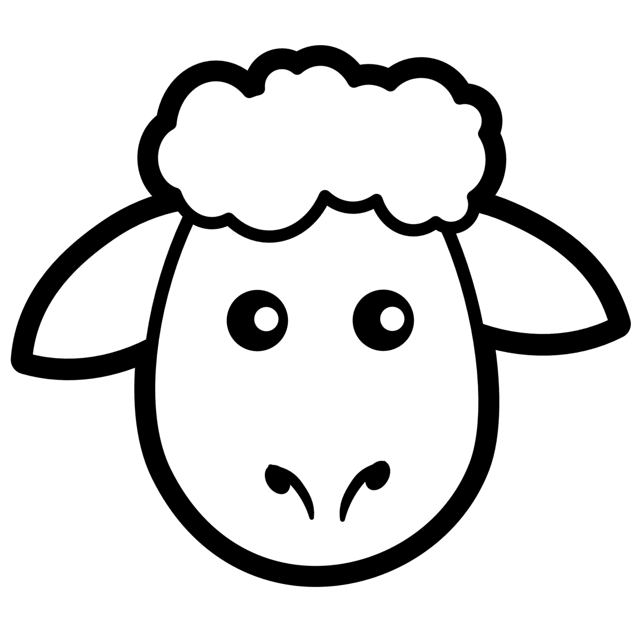 Sheep straight face clipart black panda images