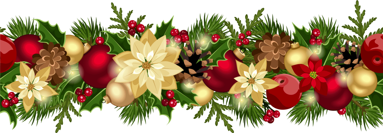 Christmas border poinsettia clipart garland transparent