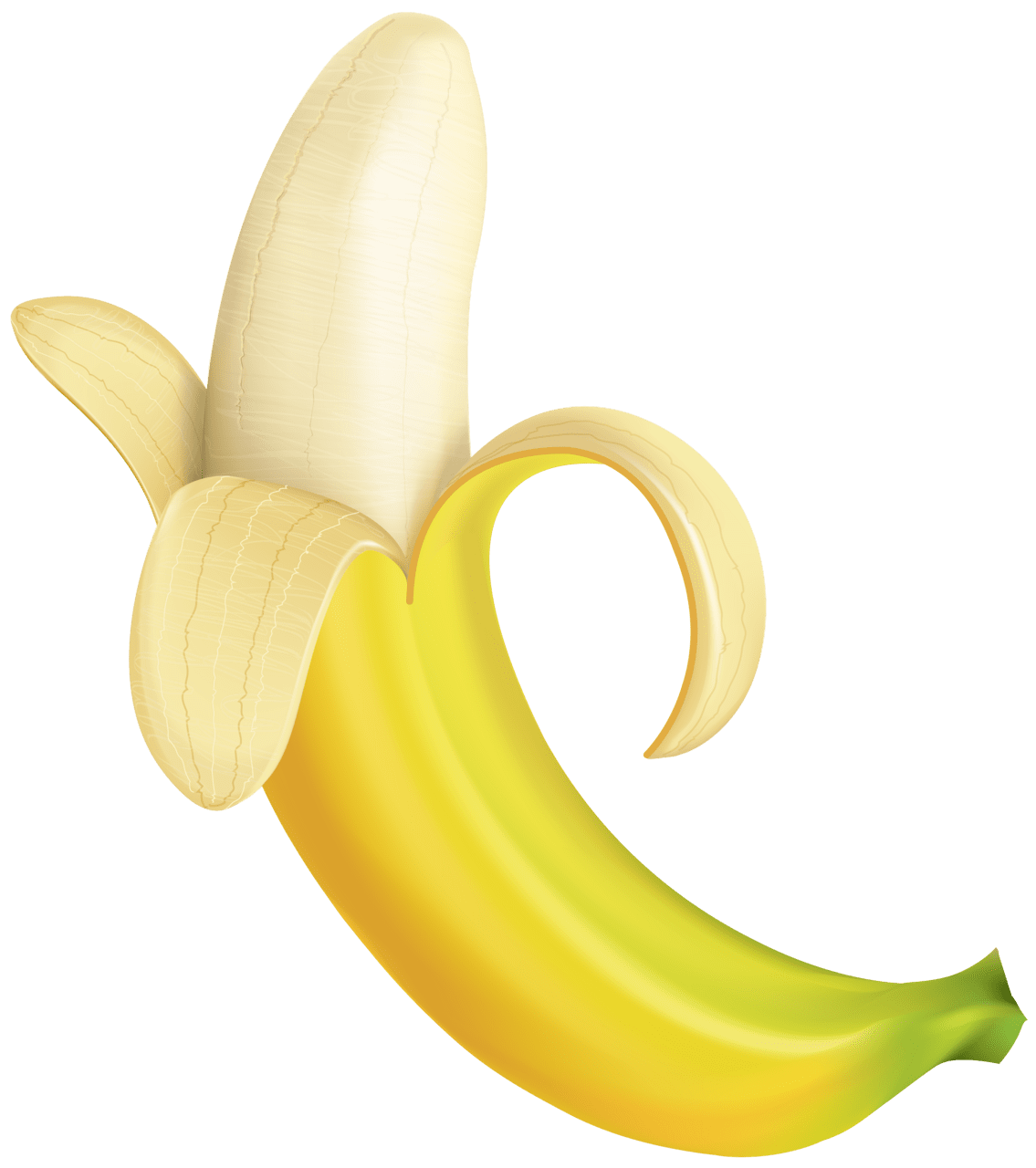 Peeled banana clipart image