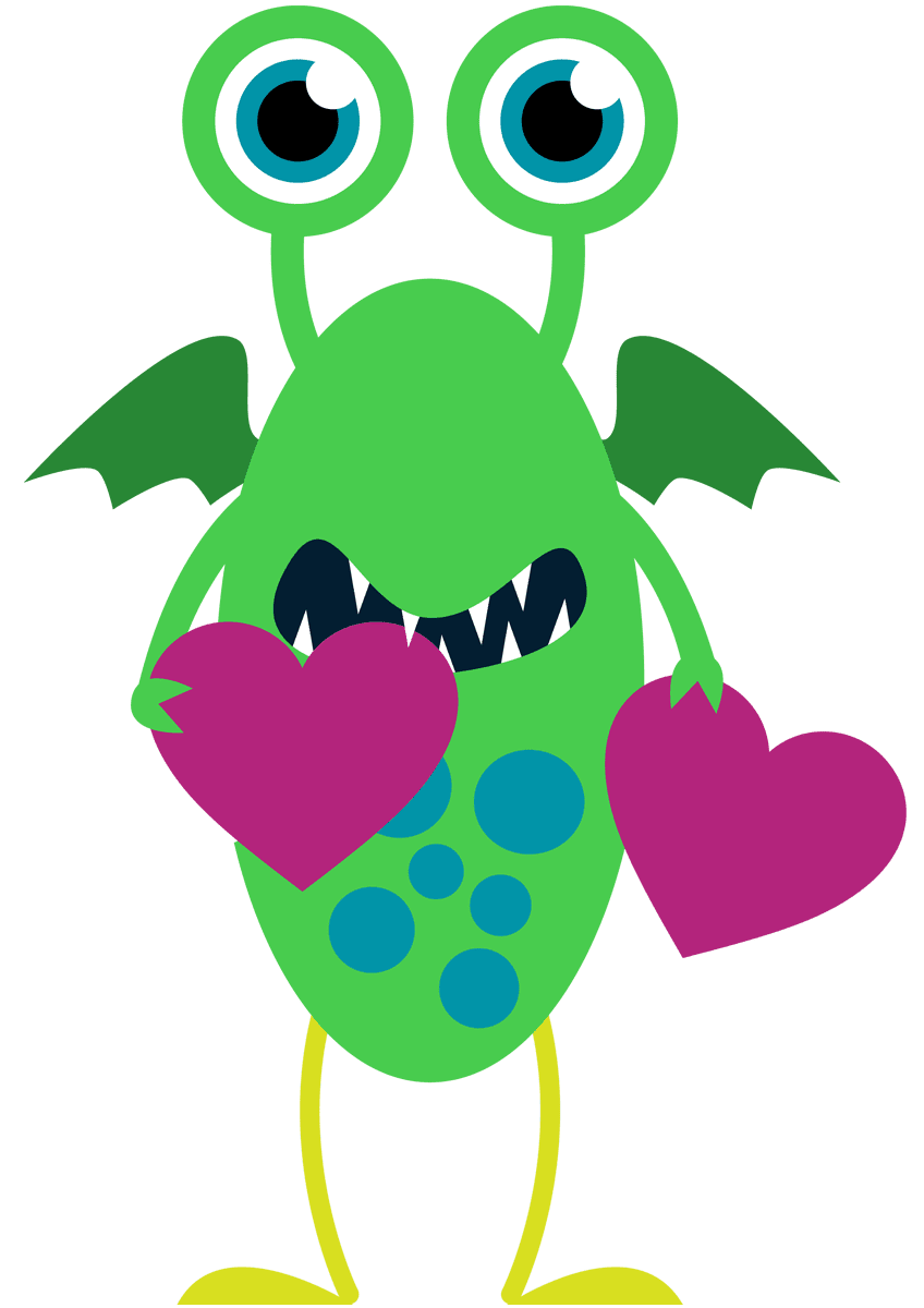 Valentines monster valentine clipart cliparting transparent