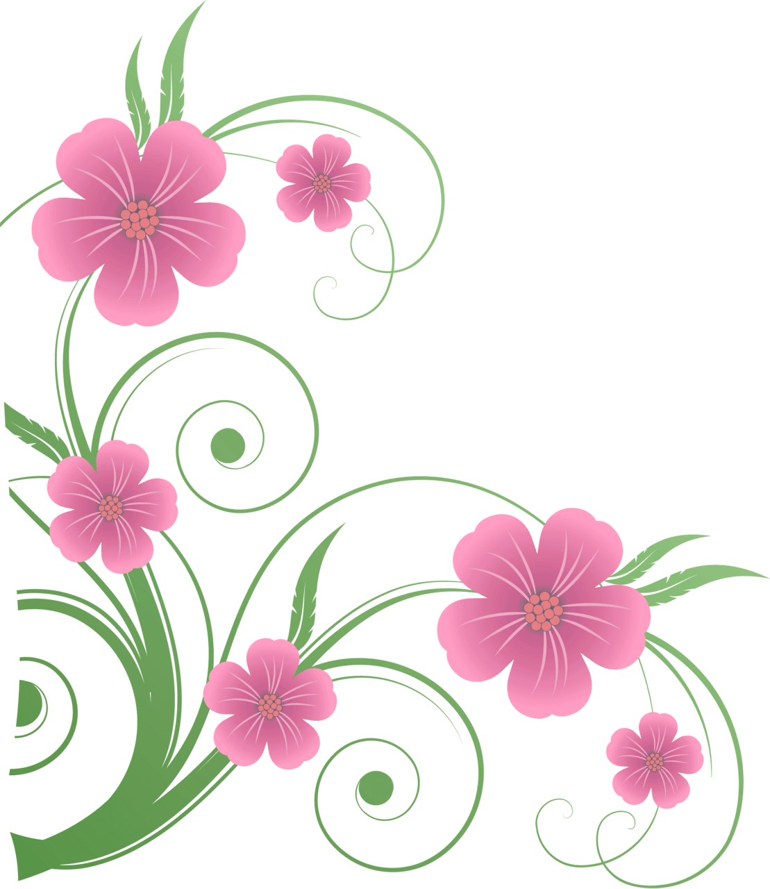 Floral flowers decorative element clipart image