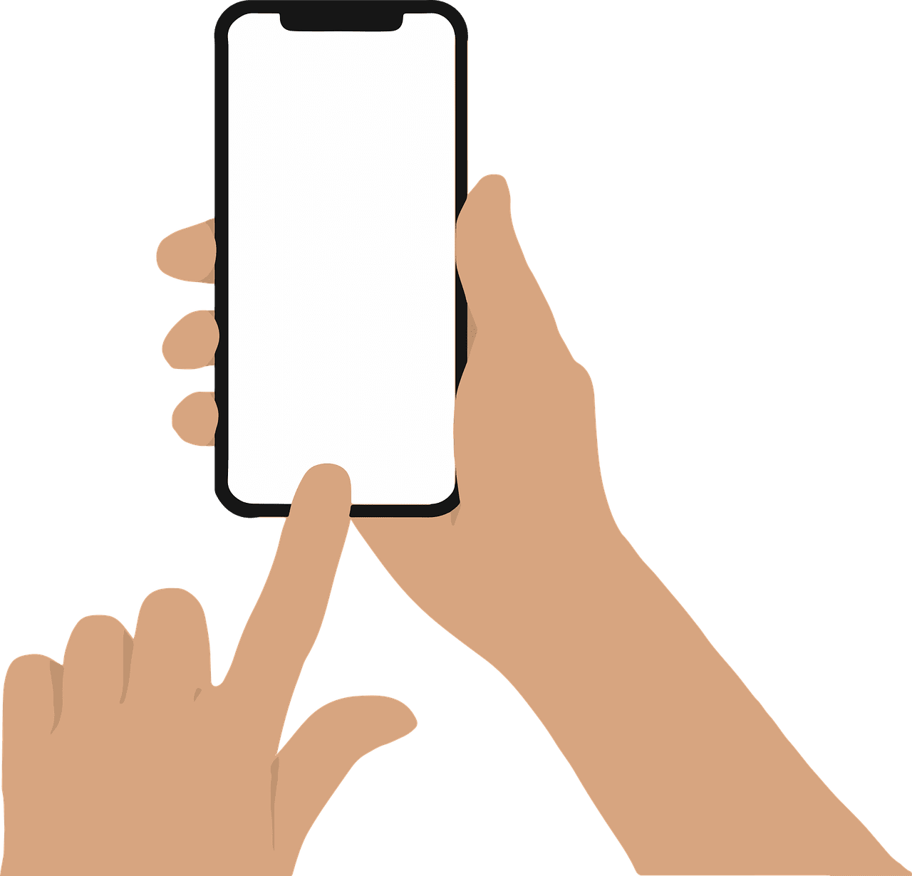 Phone mobile cell hand vector graphic clipart