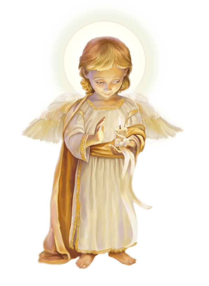 Little angel with candle clipart picture