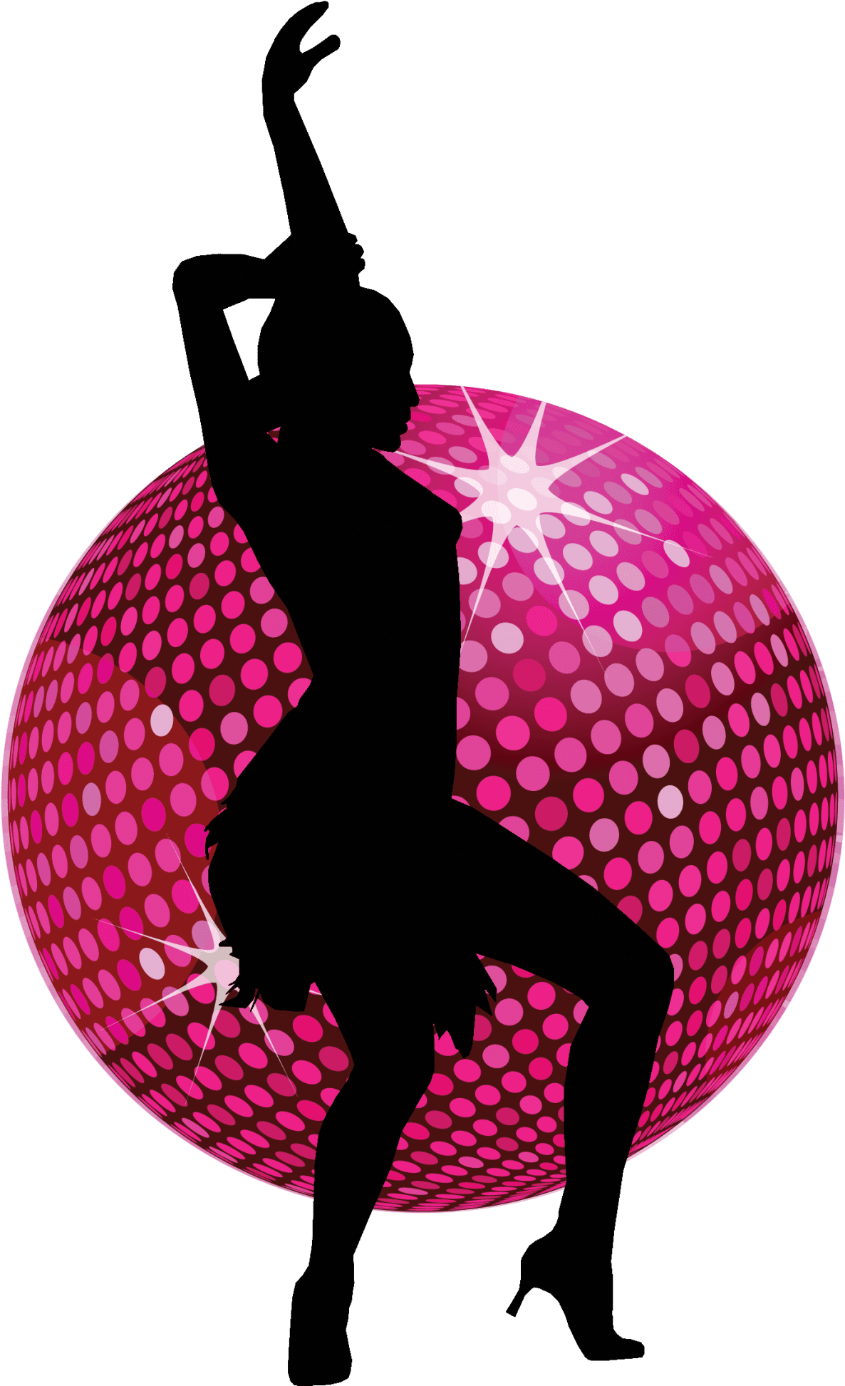 Customer services pink disco ball image with no backgroud key clipart