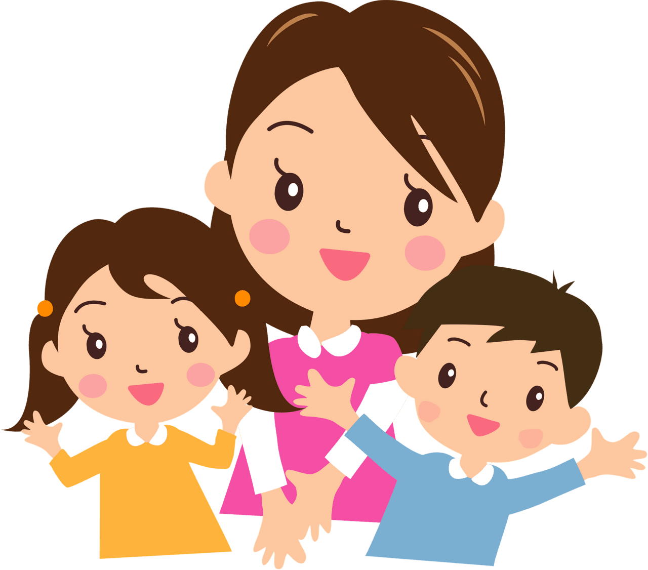 Happy mothers day mother with daughter and son im genes predise adas vectoriales gratuitas en creazilla clipart