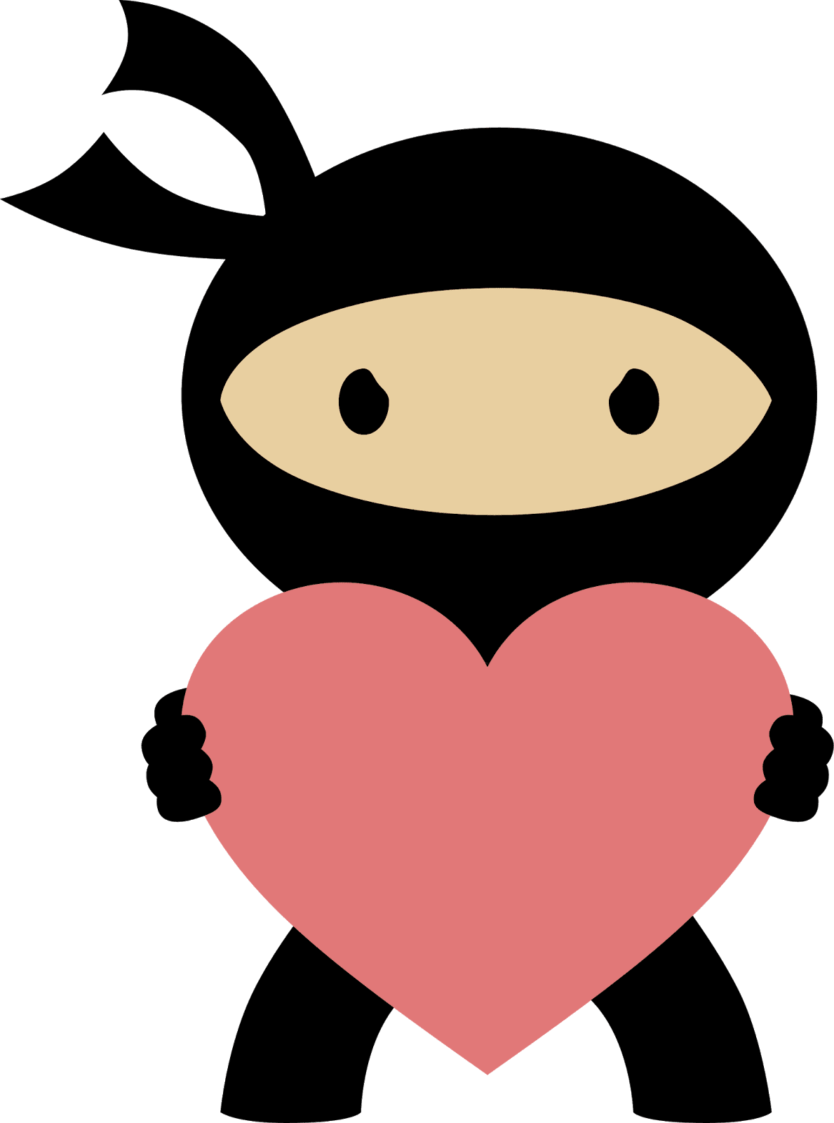 Valentines ninja in love clipart clip art