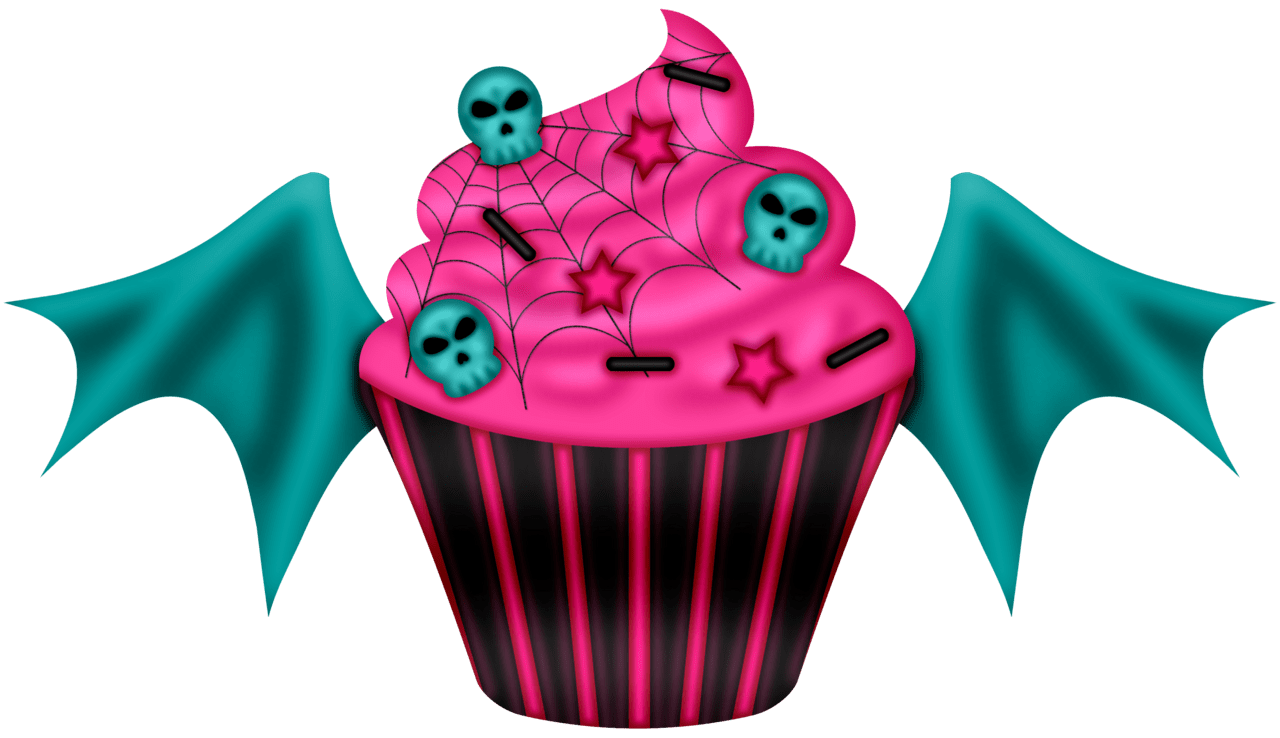 Spooky cupcake art clipart free