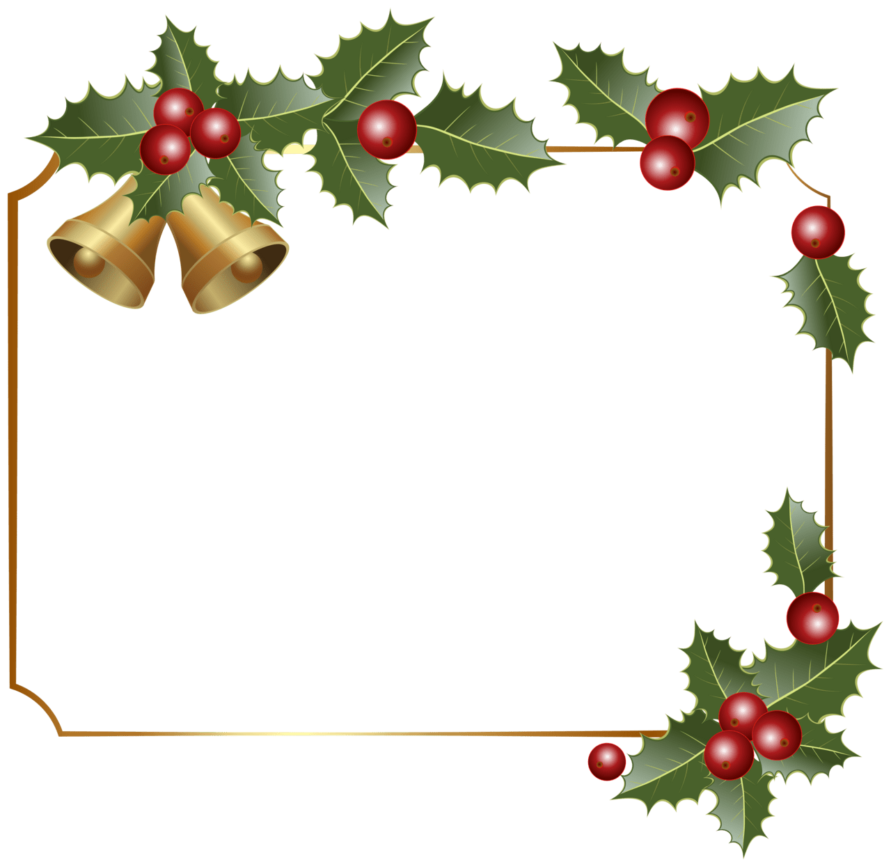 Christmas border decor with bells clipart image